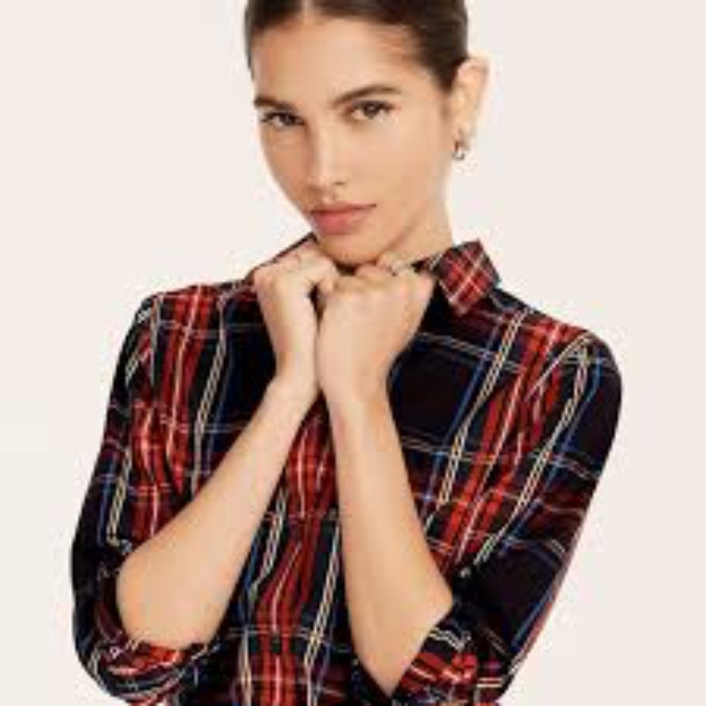 NWT J Crew Perfect Shirt Plaid